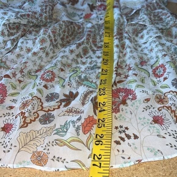 Matilda Jane Floral Ruffle Layered V-Neck Blouse With Sheer Sleeves Womens Small - Picture 14 of 14